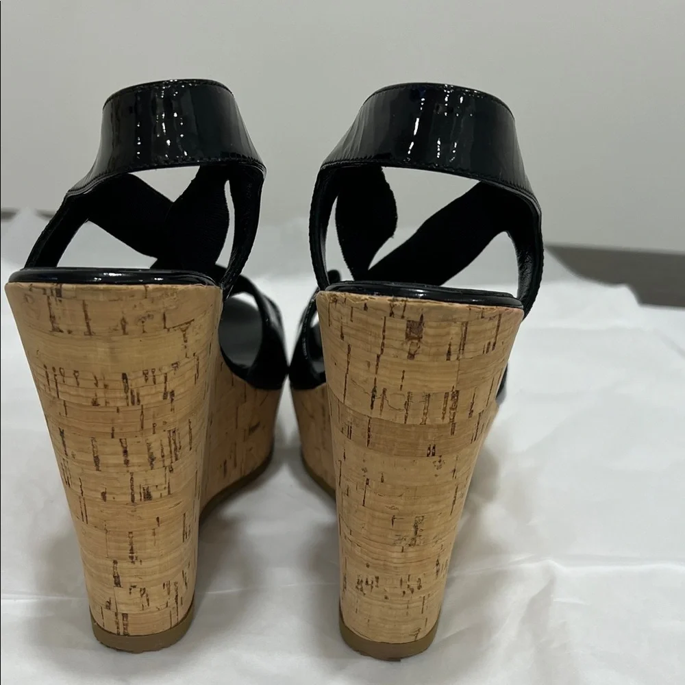 Fendi Black Patent Leather Wedges
